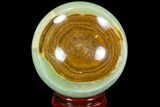 Polished, Green (Jade) Onyx Sphere - Afghanistan #108567-1